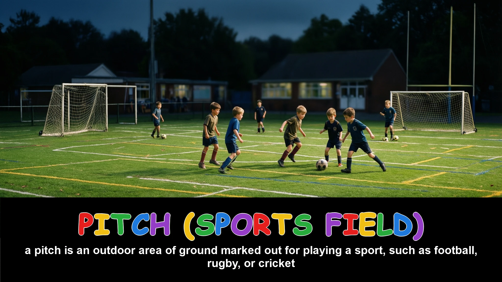 English Illustration for pitch (sports field)
